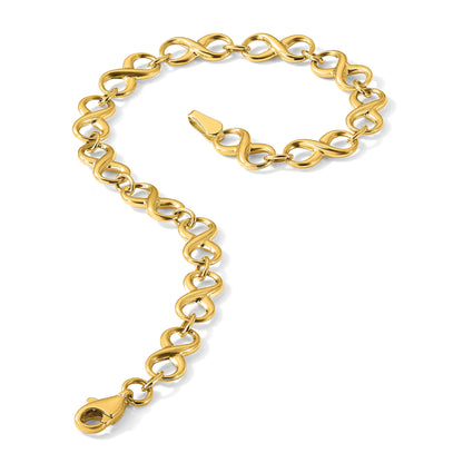 7 Inch 14K Polished Infinity Bracelet