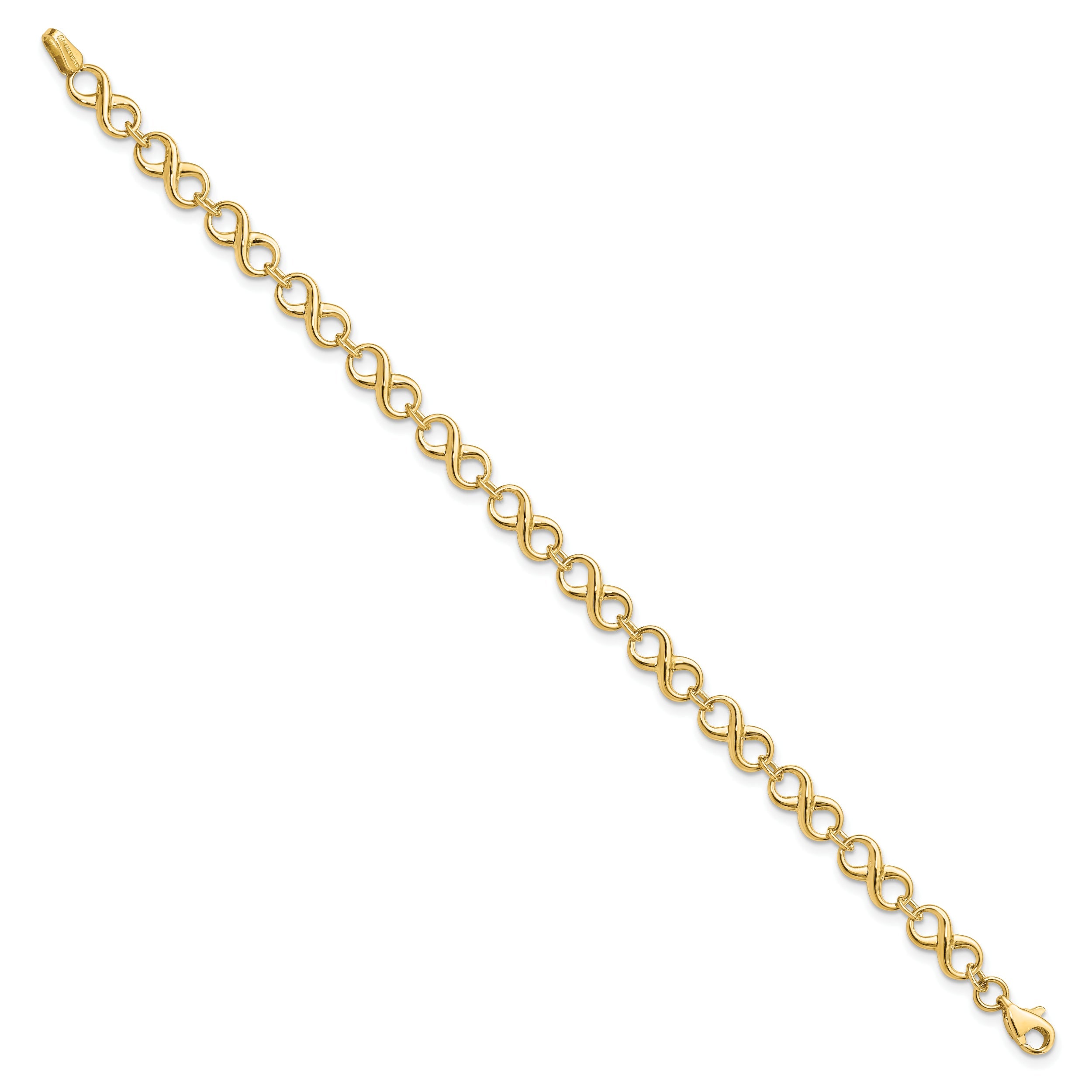 7 Inch 14K Polished Infinity Bracelet