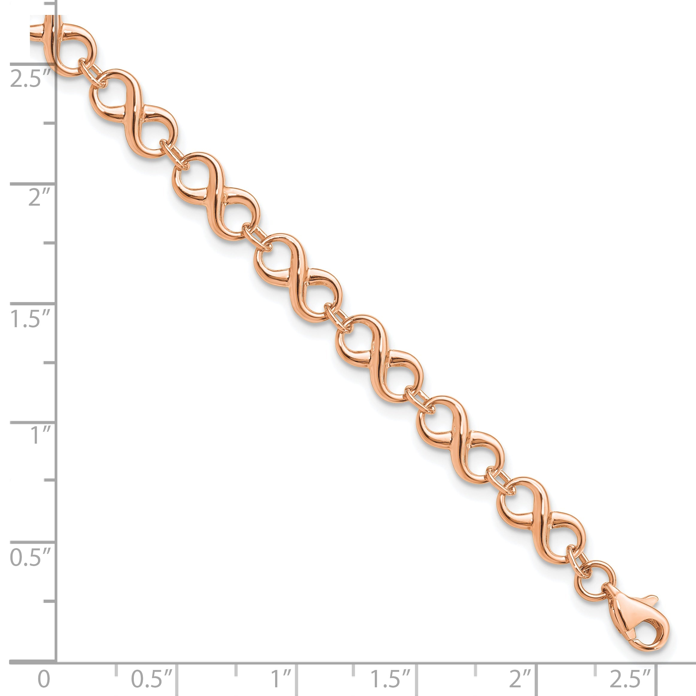 14K Rose Gold Polished Infinity Bracelet