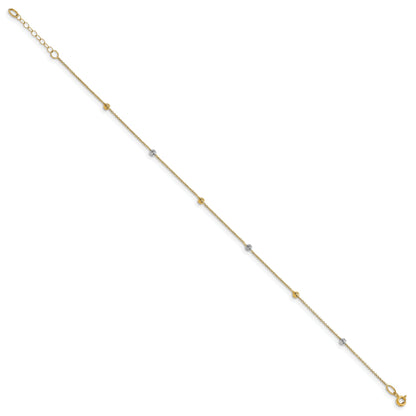 14K Two-Tone Polished D/C With 1In Ext. Anklet