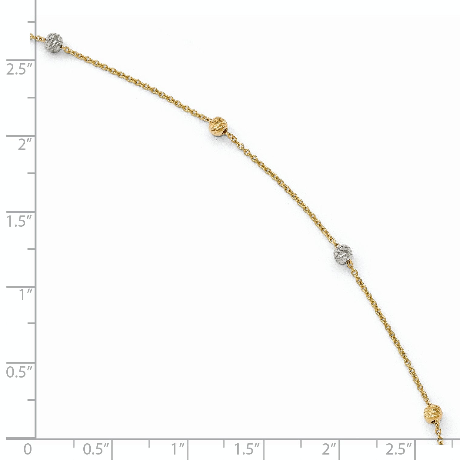 14K Two-Tone Polished D/C With 1In Ext. Anklet