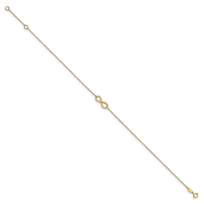 14K Yellow Gold Polished Infinity With 1In Ext. Anklet