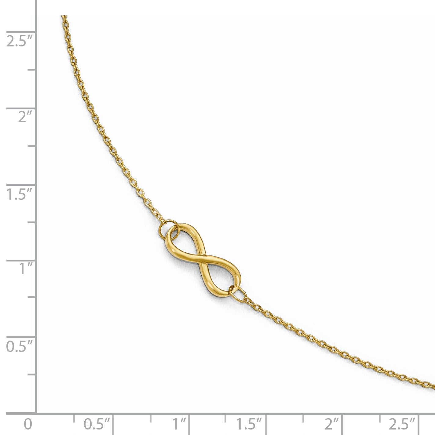14K Yellow Gold Polished Infinity With 1In Ext. Anklet