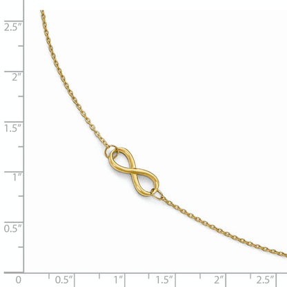 14K Yellow Gold Polished Infinity With 1In Ext. Anklet