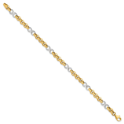 7.5 Inch 14K Two-Tone Polished Infinity Bracelet
