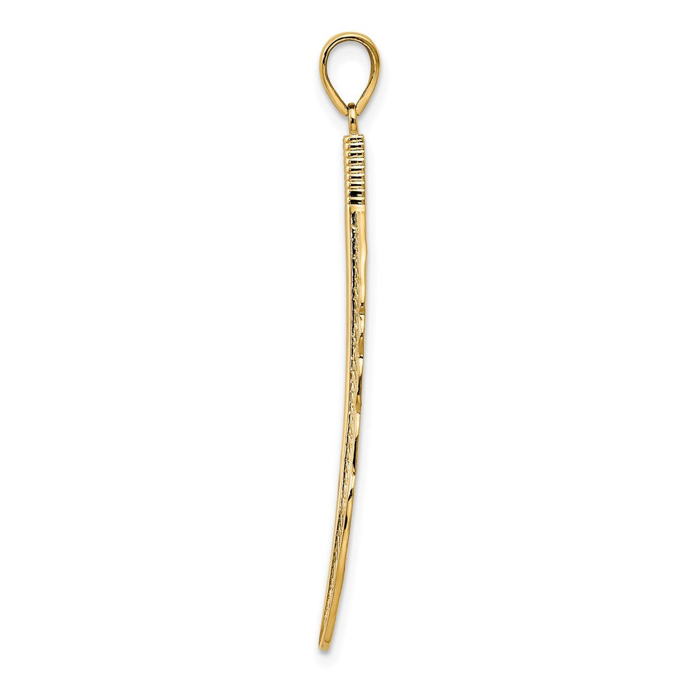 14K Yellow Gold Feather Pendant
