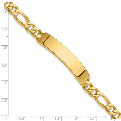 14K Yellow Gold Hand Polished Solid Chain/Solid Plate Figaro Link 47X9mm 8 Inch Id Bracelet