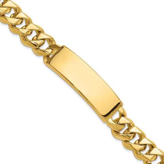 14K Yellow Gold Hand Polished Solid Chain/Solid Plate Curb Link 48X15mm 8.5 Inch Id Bracelet