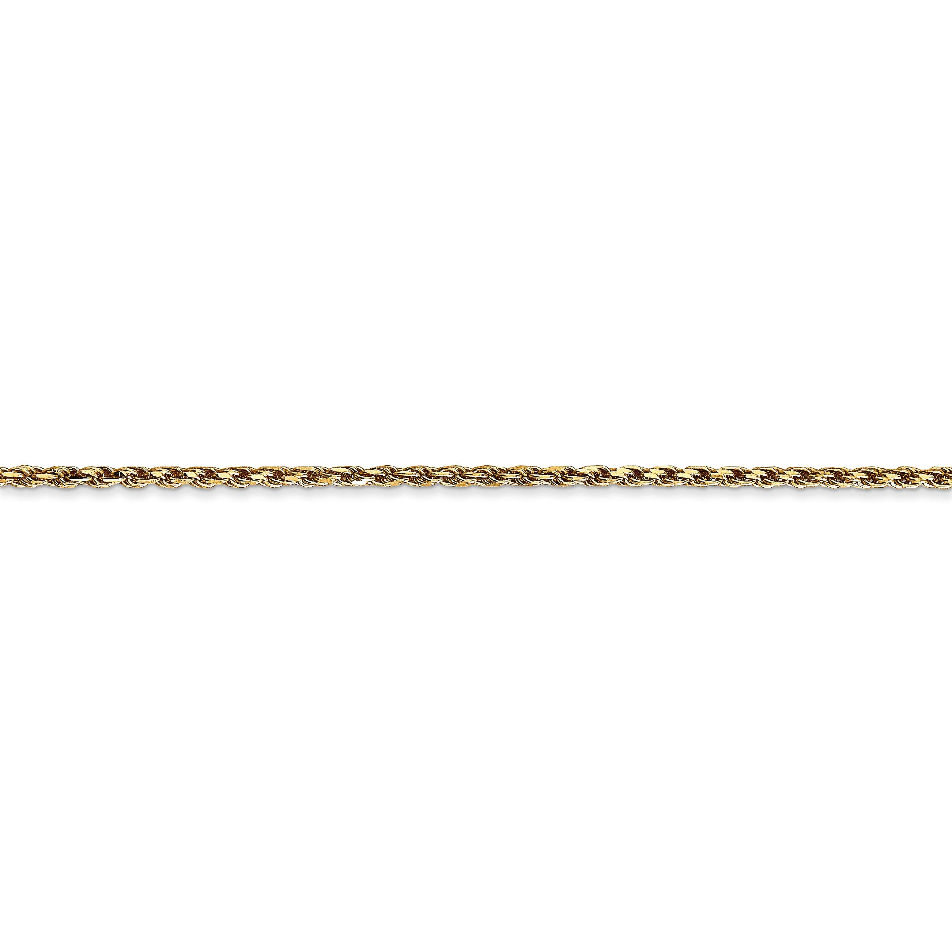 14k Yellow Gold 8 inch 1.75mm Diamond-cut Rope with Lobster Clasp Chain Bracelet