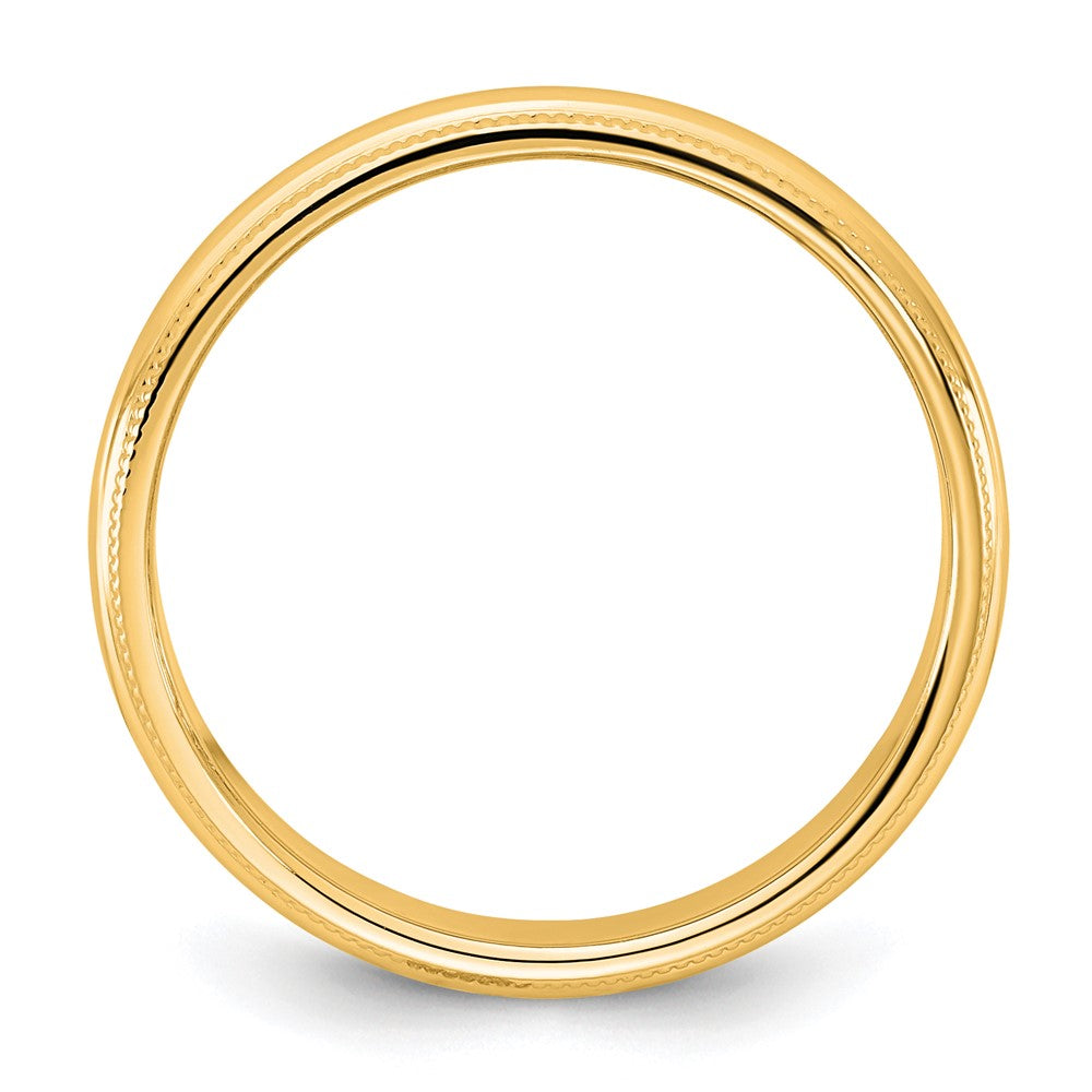 10K Yellow Gold 10Ky 3.5mm Milgrain Half Round Band Size 4
