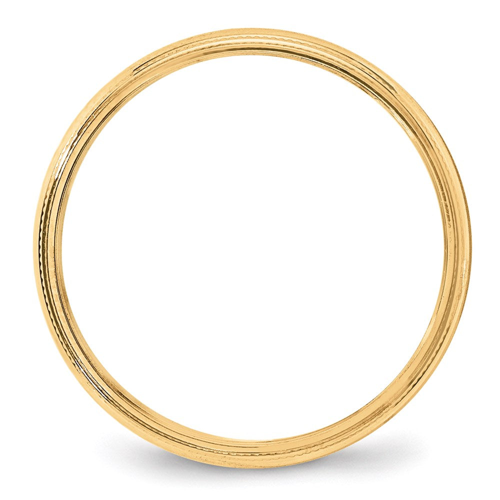 18k Yellow Gold 4mm Milgrain Half Round Wedding Band Ring