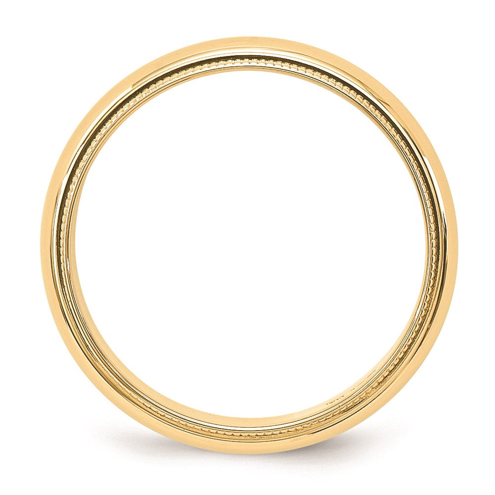 14k Yellow Gold 5mm Milgrain Half Round Wedding Band Ring