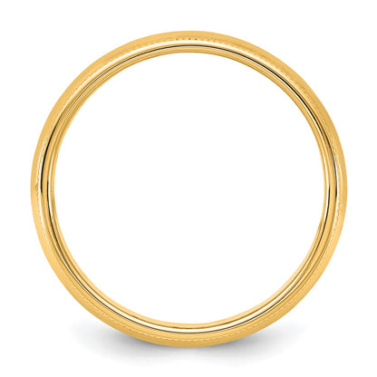 10K Yellow Gold 10Ky 5.5mm Milgrain Half Round Band Size 8.5