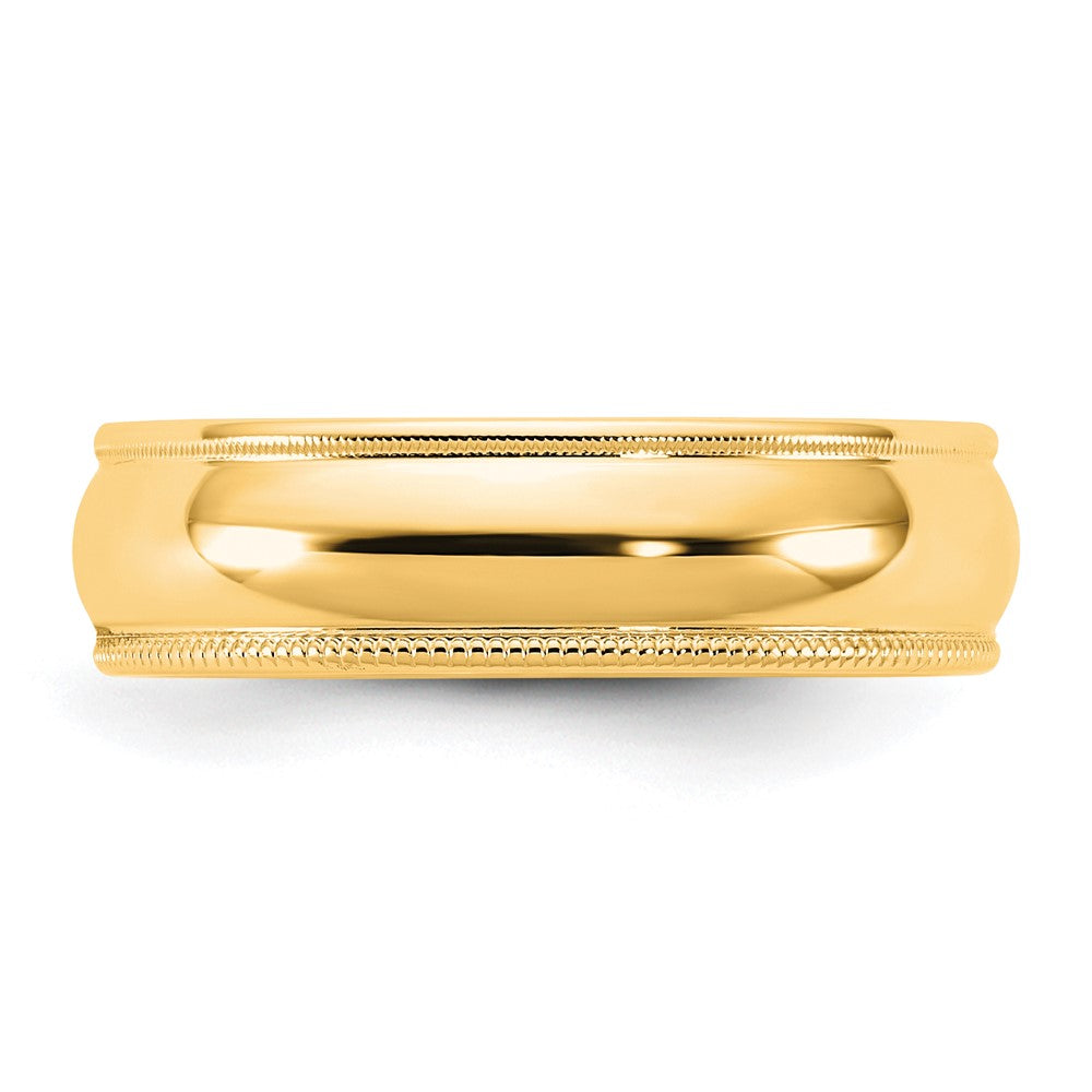 10K Yellow Gold 10Ky 5.5mm Milgrain Half Round Band Size 8.5