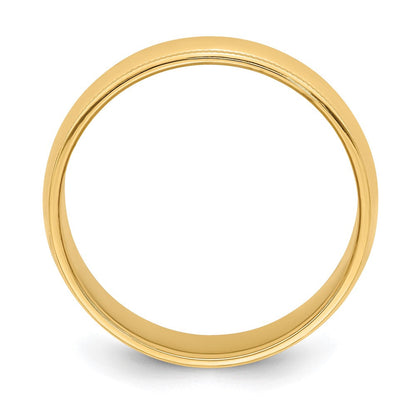 18k Yellow Gold 6mm Milgrain Half Round Wedding Band Ring