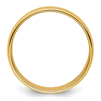 14k Yellow Gold 8mm Milgrain Half Round Wedding Band Ring