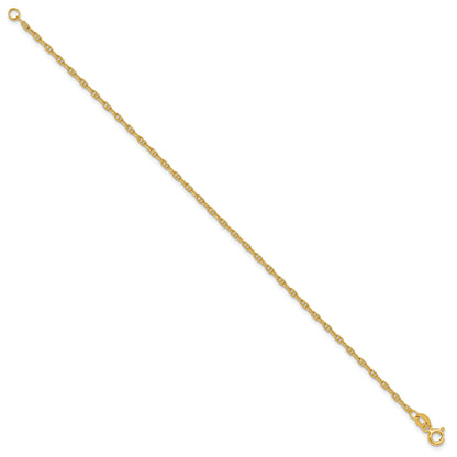 10.00 Inch 14K 1.8mm Mariners Link Chain Anklet