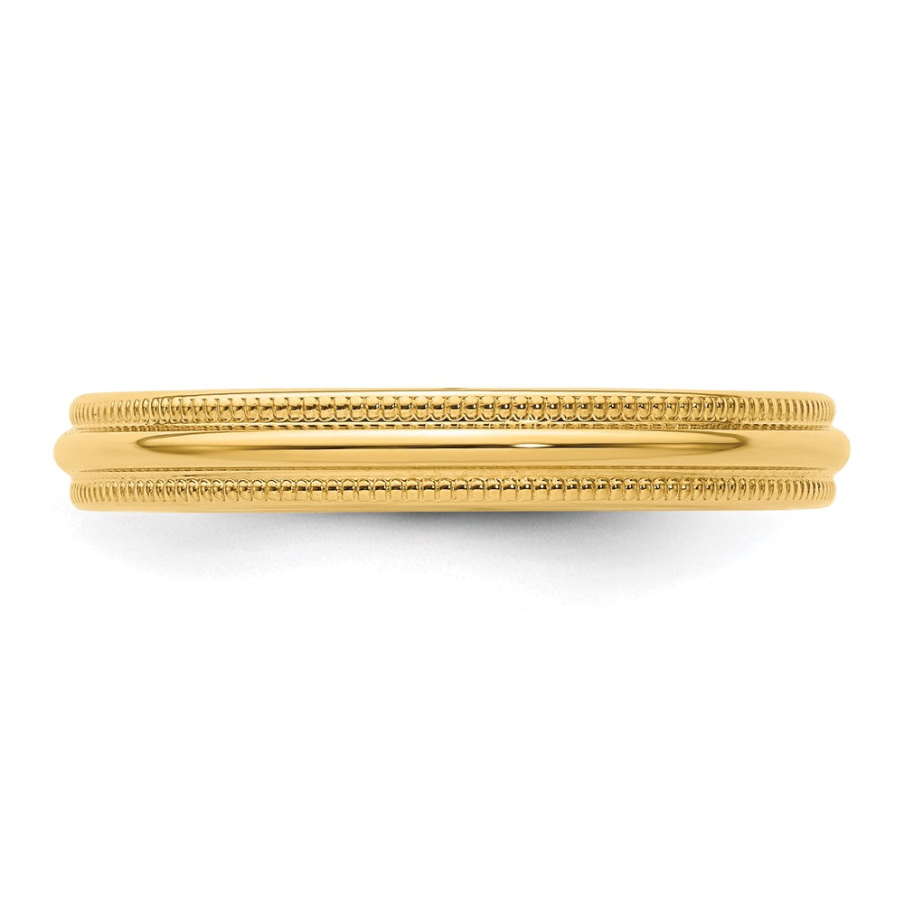 18k Yellow Gold 3mm Milgrain Half Round Comfort Fit Wedding Band Ring