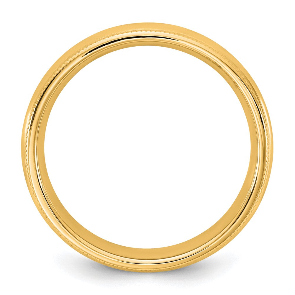 10K Yellow Gold 10Ky 4.5mm Milgrain Comfort Fit Band Size 5
