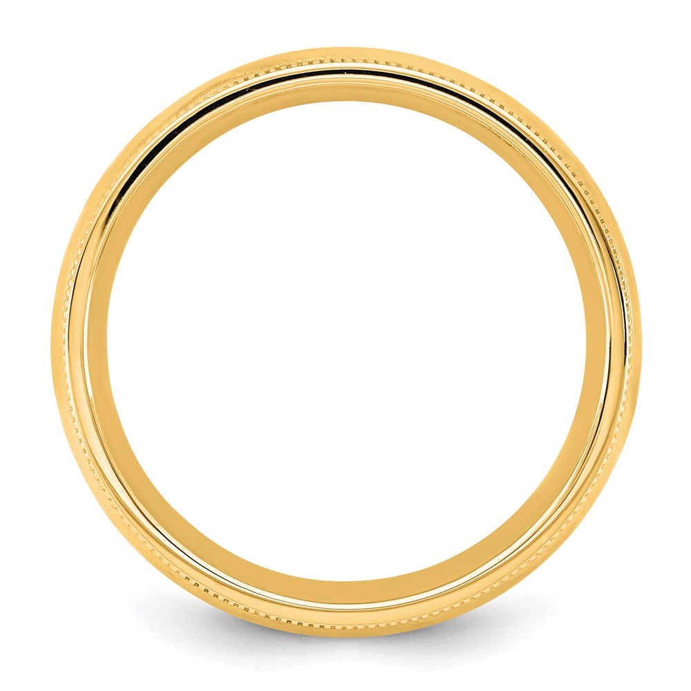 10K Yellow Gold 10Ky 5.5mm Milgrain Comfort Fit Band Size 8