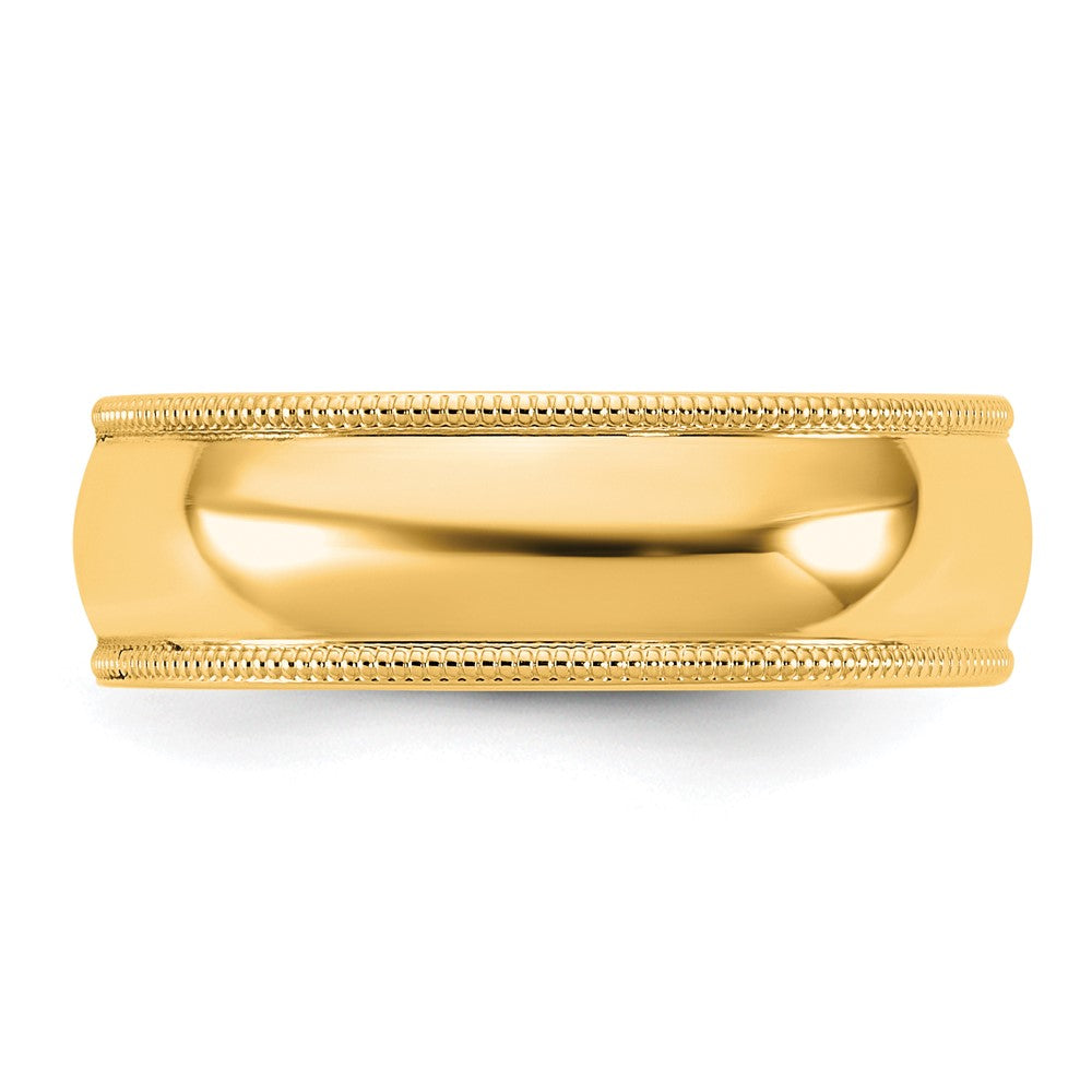10K Yellow Gold 10Ky 6.5mm Milgrain Comfort Fit Band Size 7.5