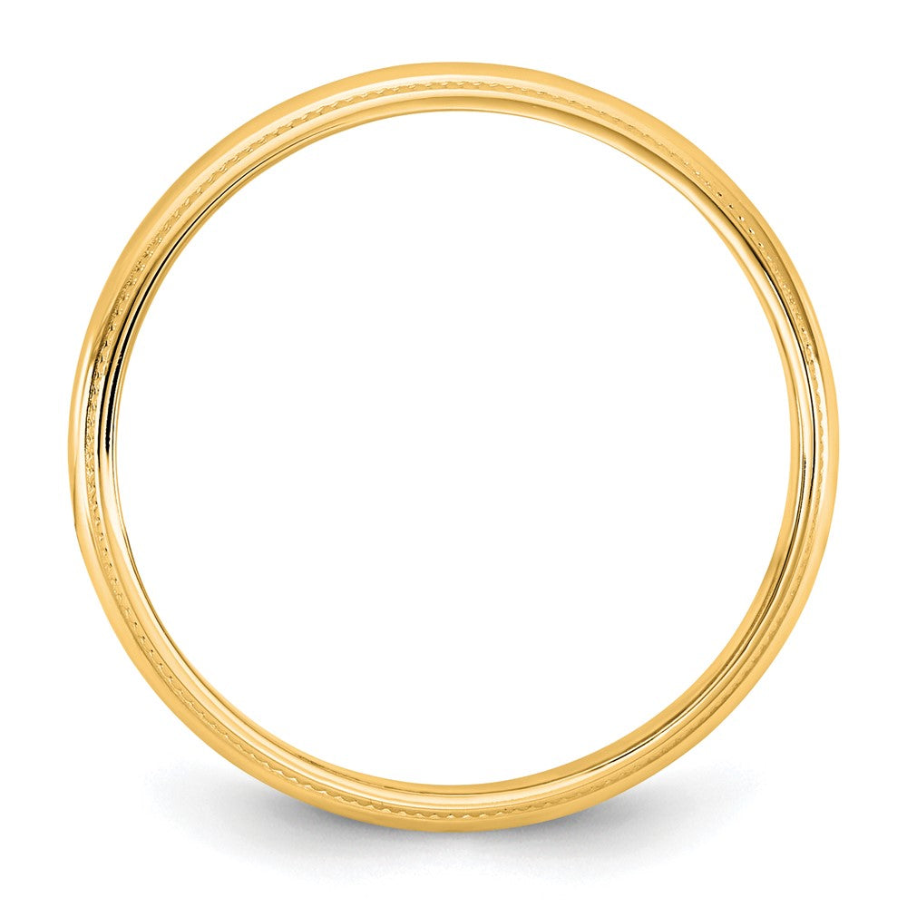 10K Yellow Gold 10Ky 3.5mm Lightweight Milgrain Half Round Band Size 6