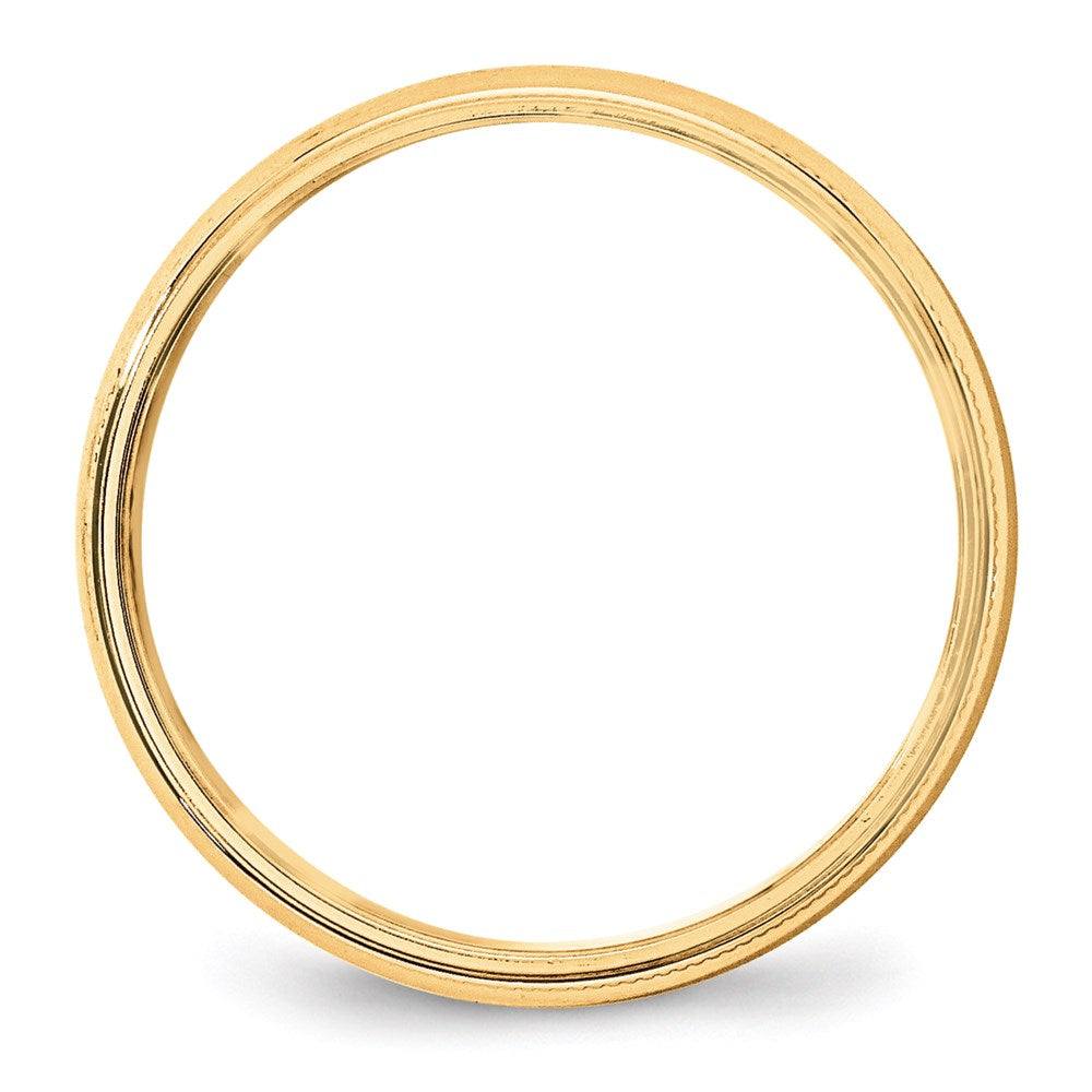 14k Yellow Gold 5mm Lightweight Milgrain Half Round Wedding Band Ring