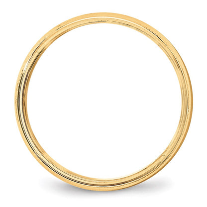 14k Yellow Gold 5mm Lightweight Milgrain Half Round Wedding Band Ring