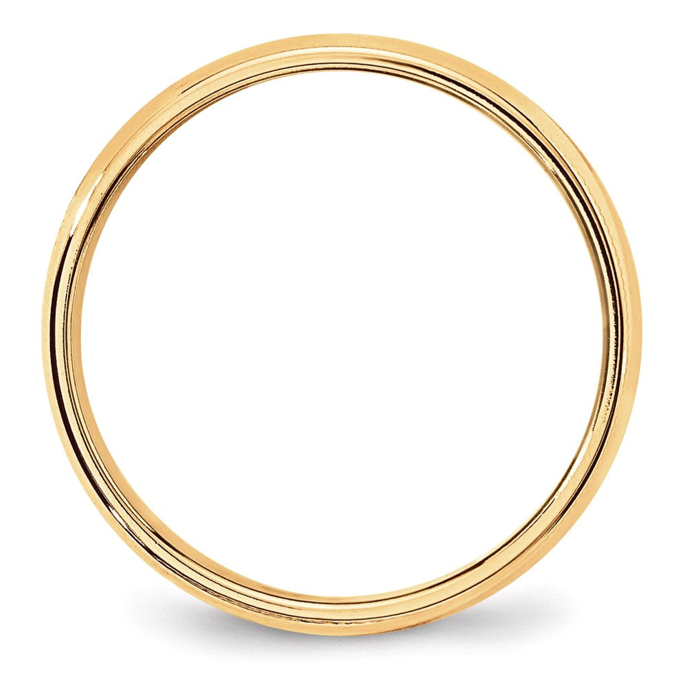 14k Yellow Gold 6mm Lightweight Milgrain Half Round Wedding Band Ring