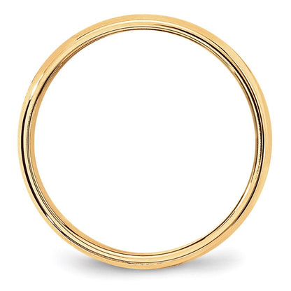 18k Yellow Gold 6mm Lightweight Milgrain Half Round Wedding Band Ring