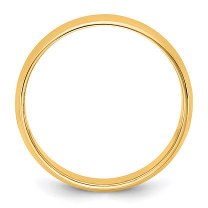 10K Yellow Gold 10Ky 6.5mm Lightweight Milgrain Half Round Band Size 6