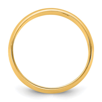 10K Yellow Gold 10Ky 7mm Lightweight Milgrain Half Round Band Size 10.5