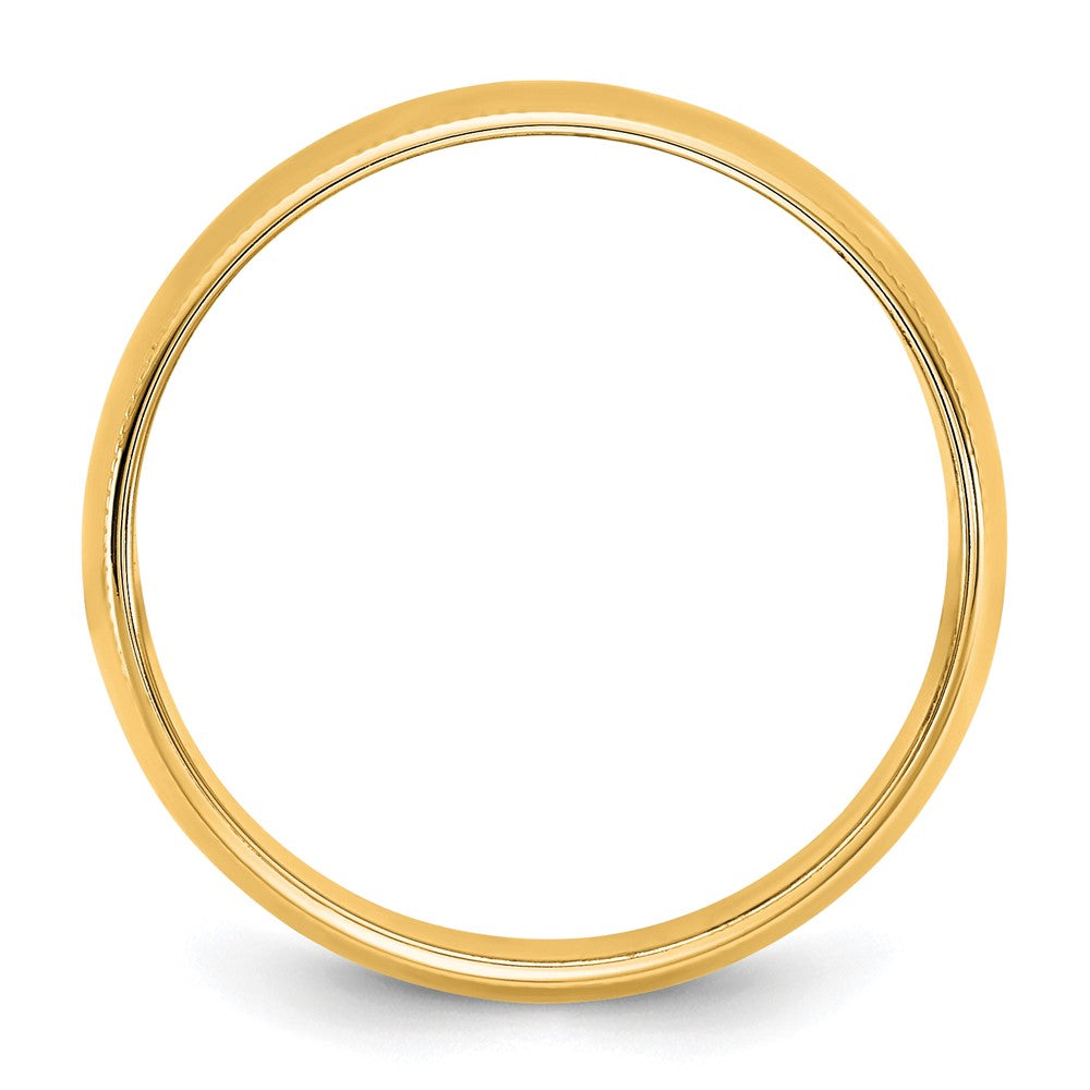 10K Yellow Gold 10Ky 8mm Lightweight Milgrain Half Round Band Size 7.5