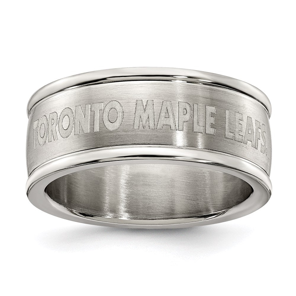 Stainless Steel Toronto Maple Leafs Logo Band Ring