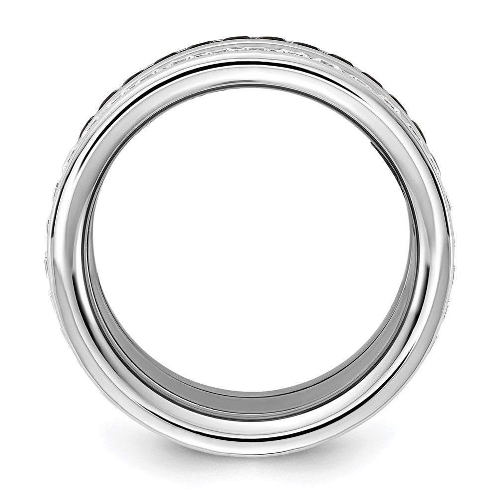 Stainless Steel Nhl Toronto Maple Leafs Blue & Clear Crystal Triple Ring Set (Size 9 Only)