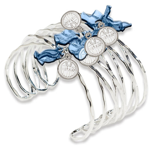 Brass/White Edmonton Oilers Celebration Cuff Bracelet