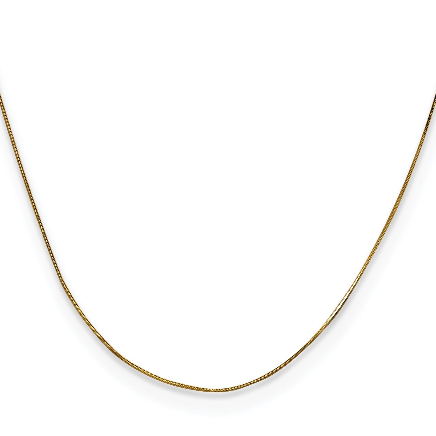 14K Yellow Gold 16 Inch .5mm Octagonal Snake With Lobster Clasp Chain Necklace