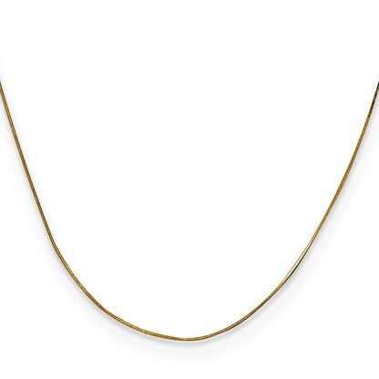 14K Yellow Gold 18 Inch .5mm Octagonal Snake With Lobster Clasp Chain Necklace