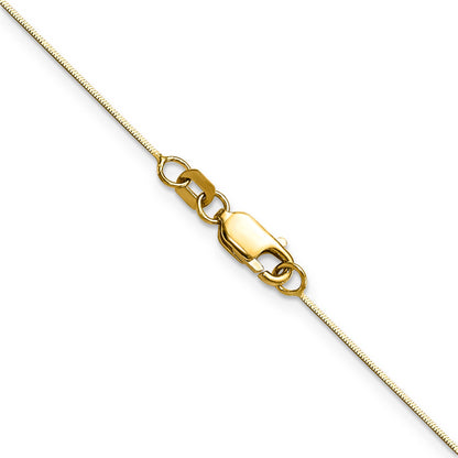 14K Yellow Gold 16 Inch .5mm Octagonal Snake With Lobster Clasp Chain Necklace