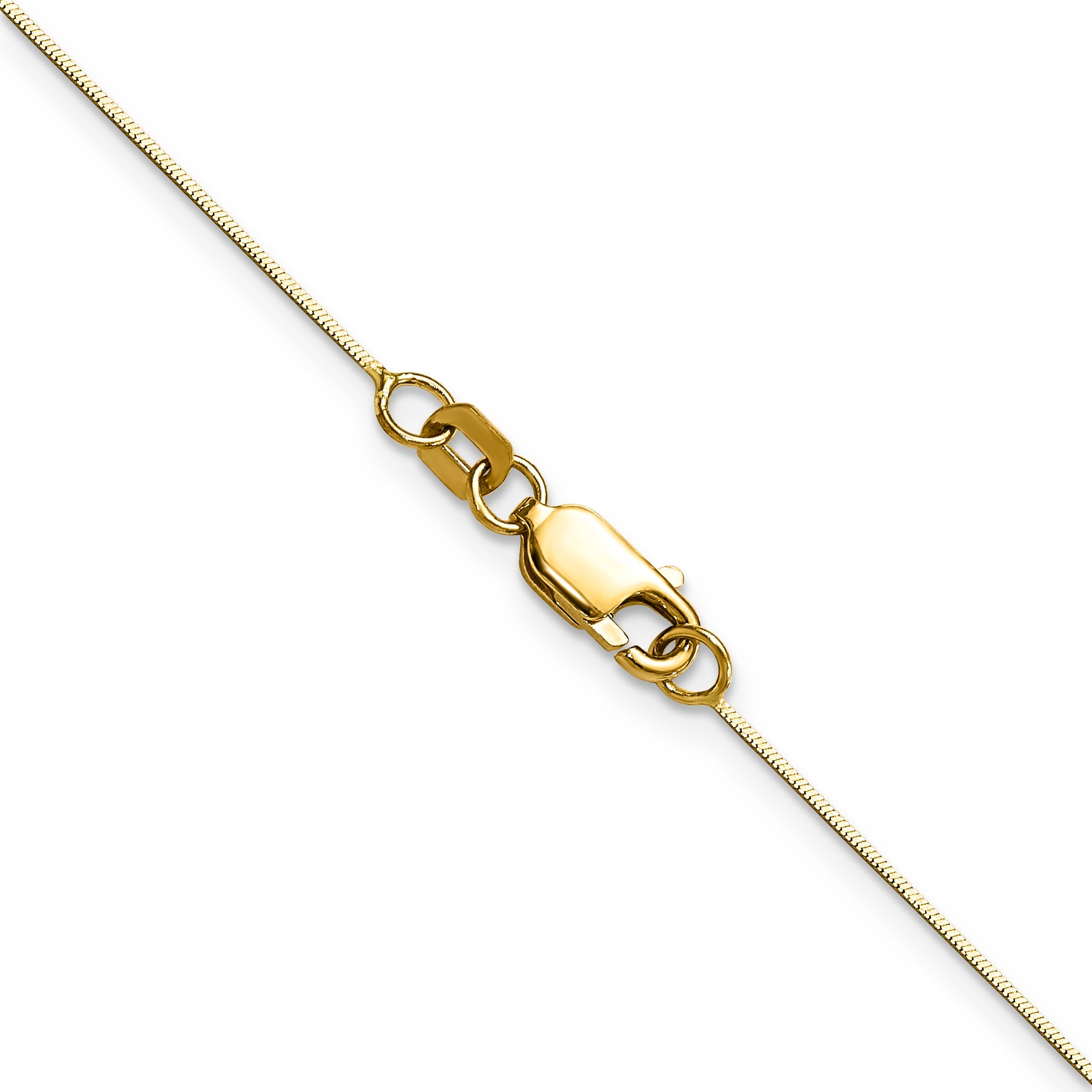 14K Yellow Gold 18 Inch .5mm Octagonal Snake With Lobster Clasp Chain Necklace
