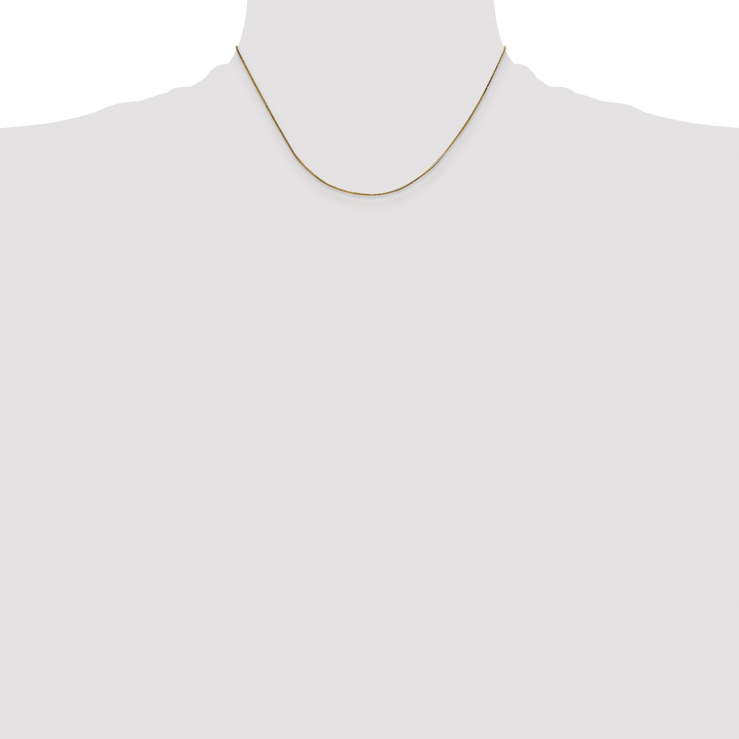 14K Yellow Gold 16 Inch .5mm Octagonal Snake With Lobster Clasp Chain Necklace