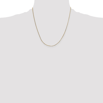 14K Yellow Gold 20 Inch .5mm Octagonal Snake With Lobster Clasp Chain Necklace