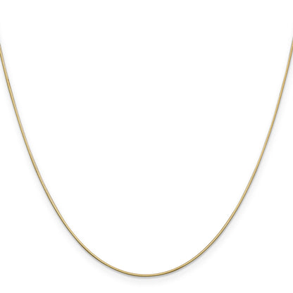 14K Yellow Gold 20 Inch .6mm Octagonal Snake With Lobster Clasp Chain Necklace