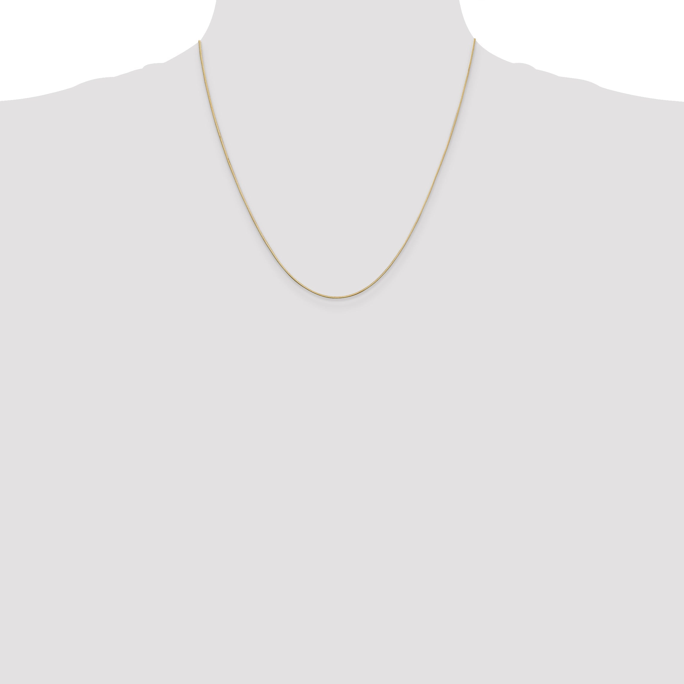 14K Yellow Gold 20 Inch .6mm Octagonal Snake With Lobster Clasp Chain Necklace