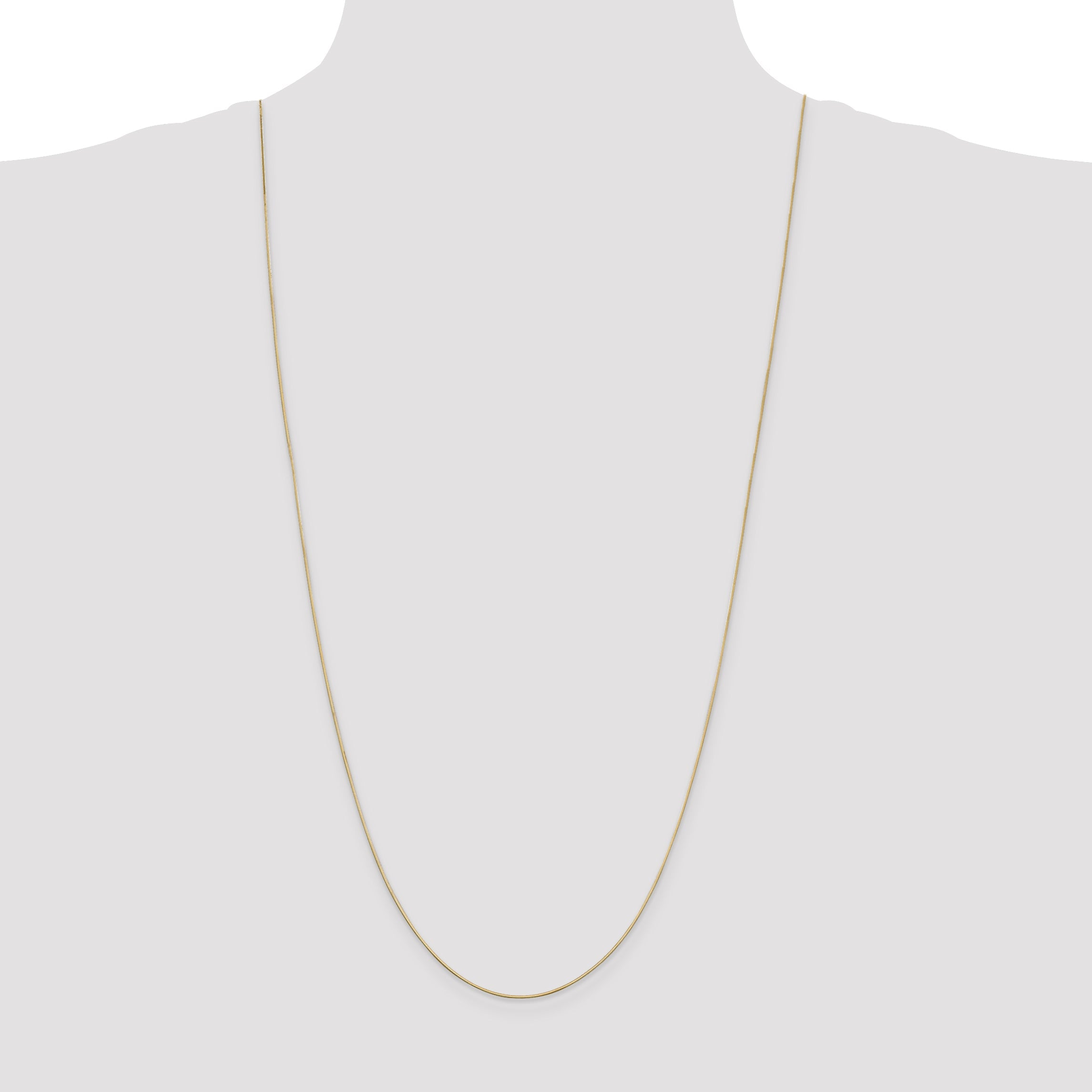 14K Yellow Gold 30 Inch .6mm Octagonal Snake With Lobster Clasp Chain Necklace