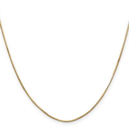 14K Yellow Gold 20 Inch .8mm Octagonal Snake With Lobster Clasp Chain Necklace