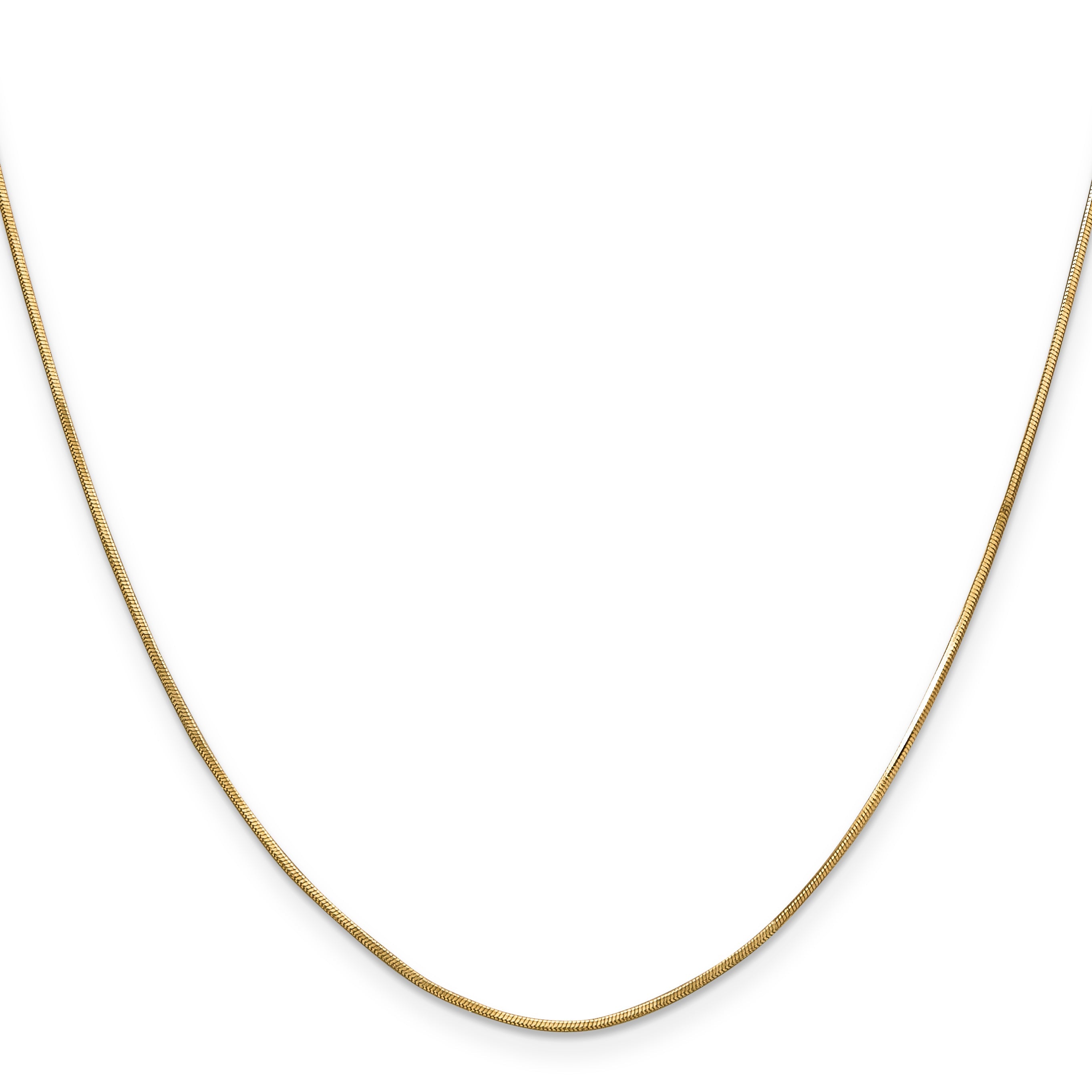 14K Yellow Gold 30 Inch .8mm Octagonal Snake With Lobster Clasp Chain Necklace