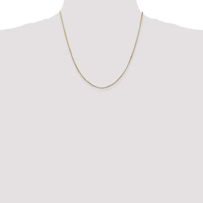 14K Yellow Gold 20 Inch .8mm Octagonal Snake With Lobster Clasp Chain Necklace