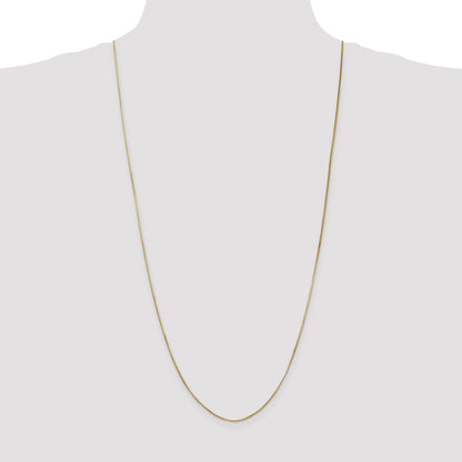 14K Yellow Gold 30 Inch .8mm Octagonal Snake With Lobster Clasp Chain Necklace