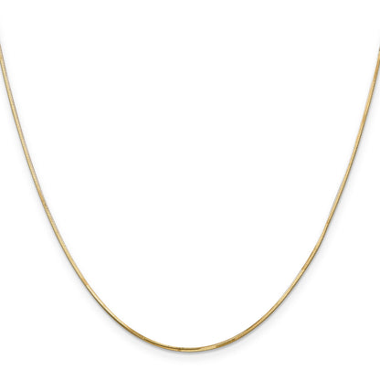 14K Yellow Gold 16 Inch .9mm Octagonal Snake With Lobster Clasp Chain Necklace
